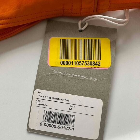 NWT Everlane The String Bandeau Bikini Top Orange Size Medium - Picture 4 of 11